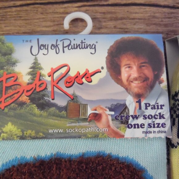 Joy of Painting Bob Ross Crew Socks 2 pair One Size - Picture 2 of 8